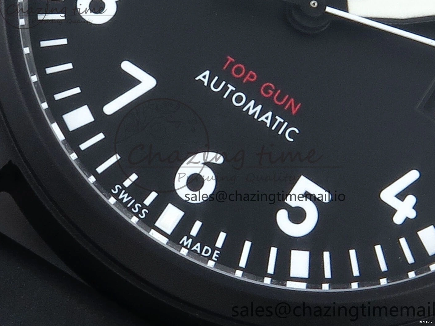 MIROTIME 0402 Pilot Top Gun IW326901 M+F 1:1 Best Edition Black Dial on Black Rubber Strap A SportInspired 6999